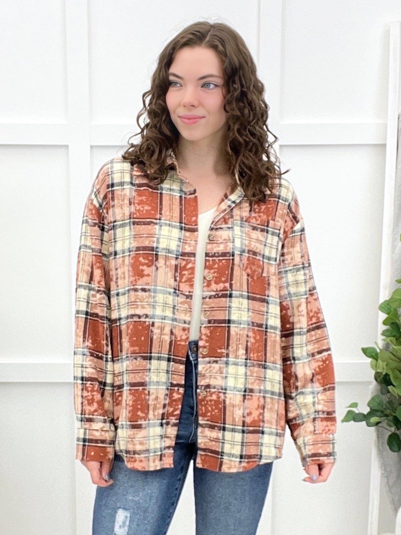 Starry Nights Flannel Button-Up Top