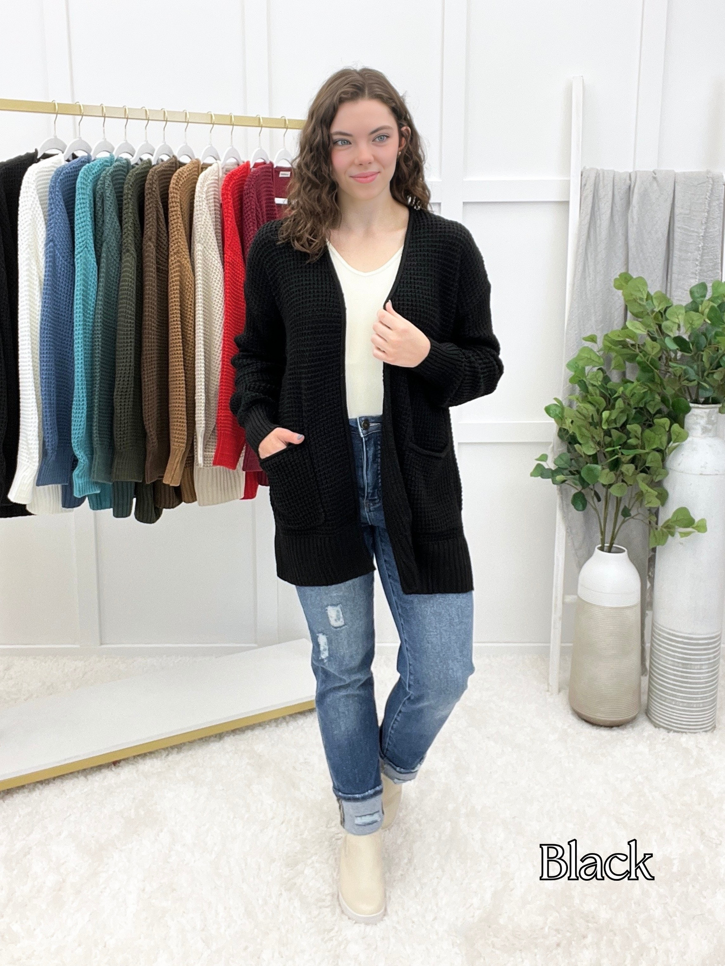 Every Moment Waffle Knit Cardigan