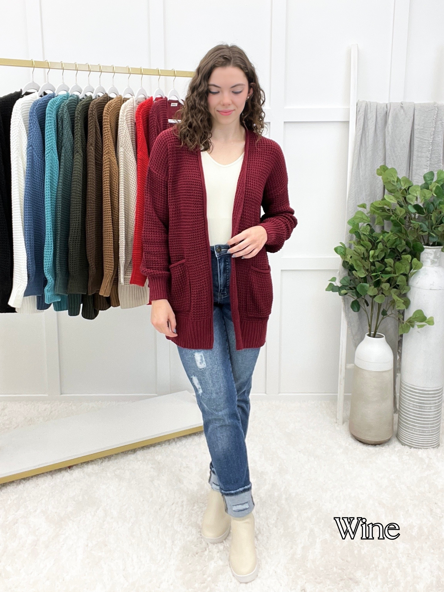 Every Moment Waffle Knit Cardigan