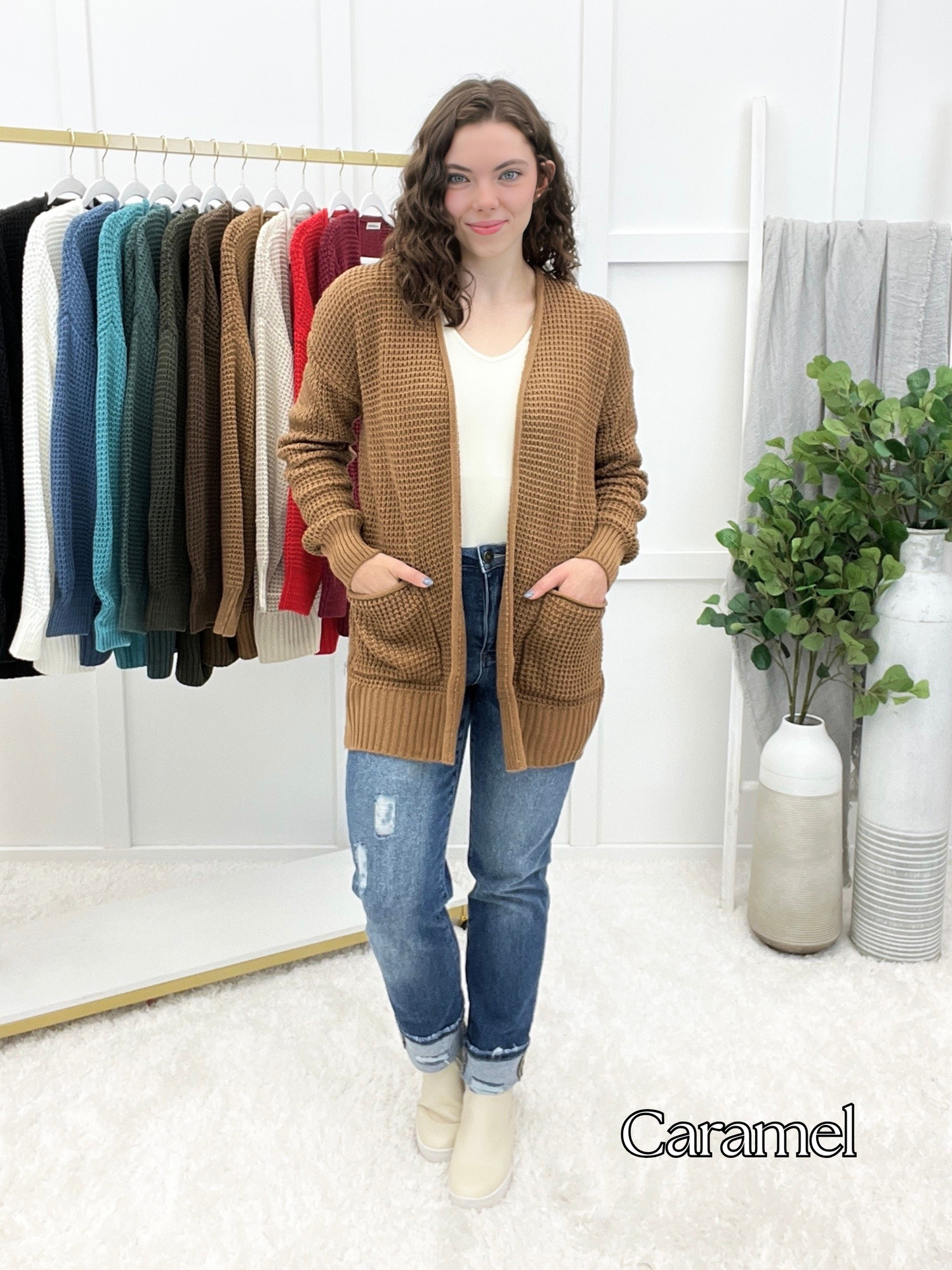 Every Moment Waffle Knit Cardigan