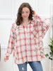 Cozy Days Red Flannel Button-up Top