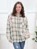 Cozy Days Green Flannel Button-up Top