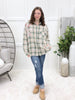 Cozy Days Green Flannel Button-up Top