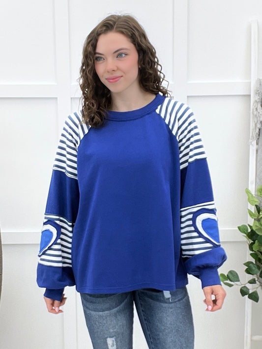 Blue Horizon Heart-sleeve Top