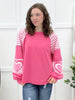 Pink Horizon Heart-sleeve Top