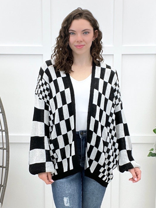 Checked Out Cardigan
