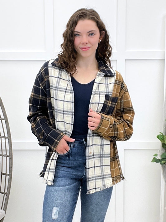 Checkmate Plaid Button-up Top