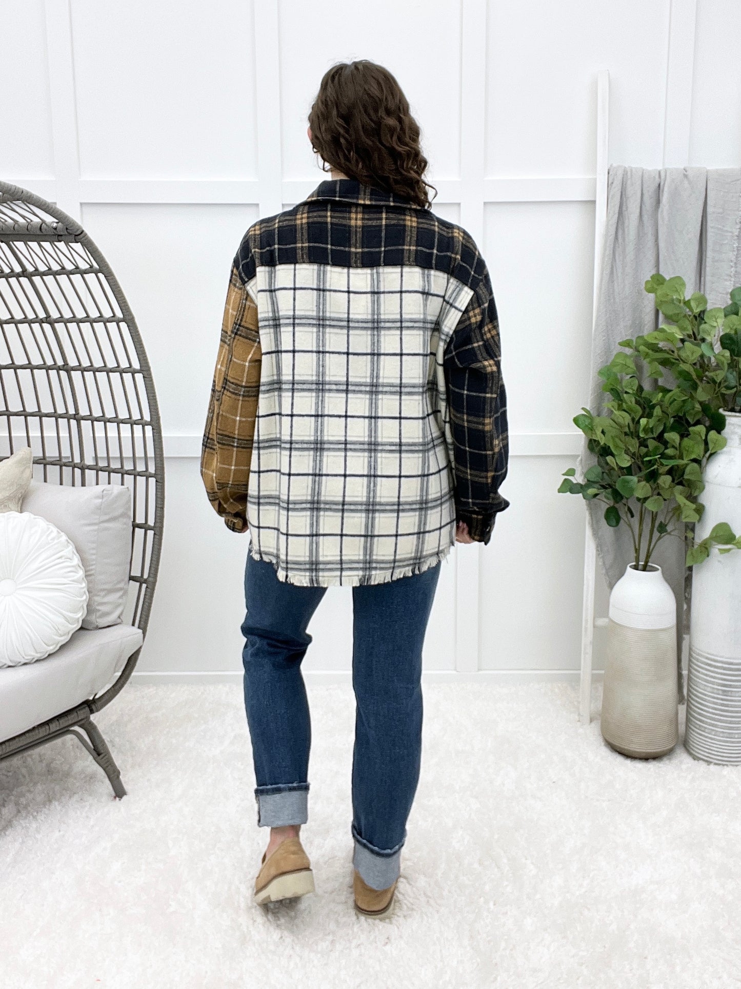 Checkmate Plaid Button-up Top