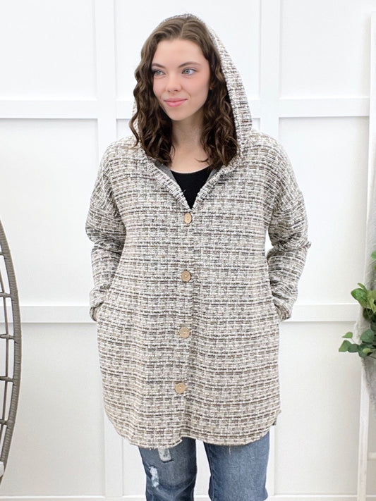 Cozy Lane Hooded Button-up Cardigan