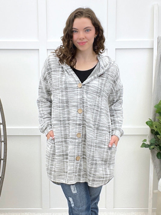 Spotlight Moment Hooded Button-up Cardigan