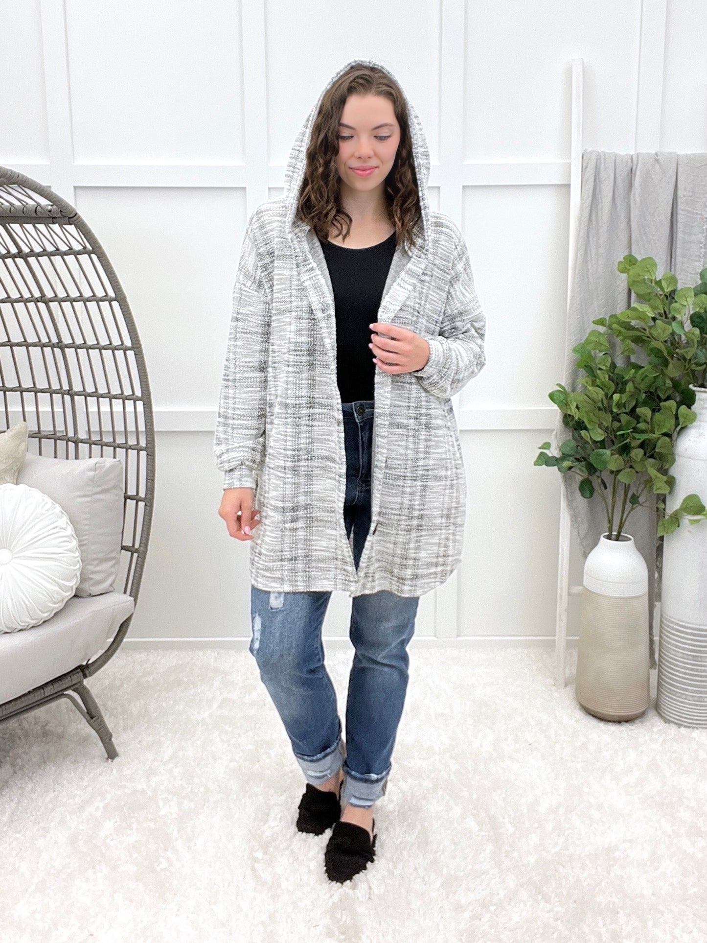Spotlight Moment Hooded Button-up Cardigan
