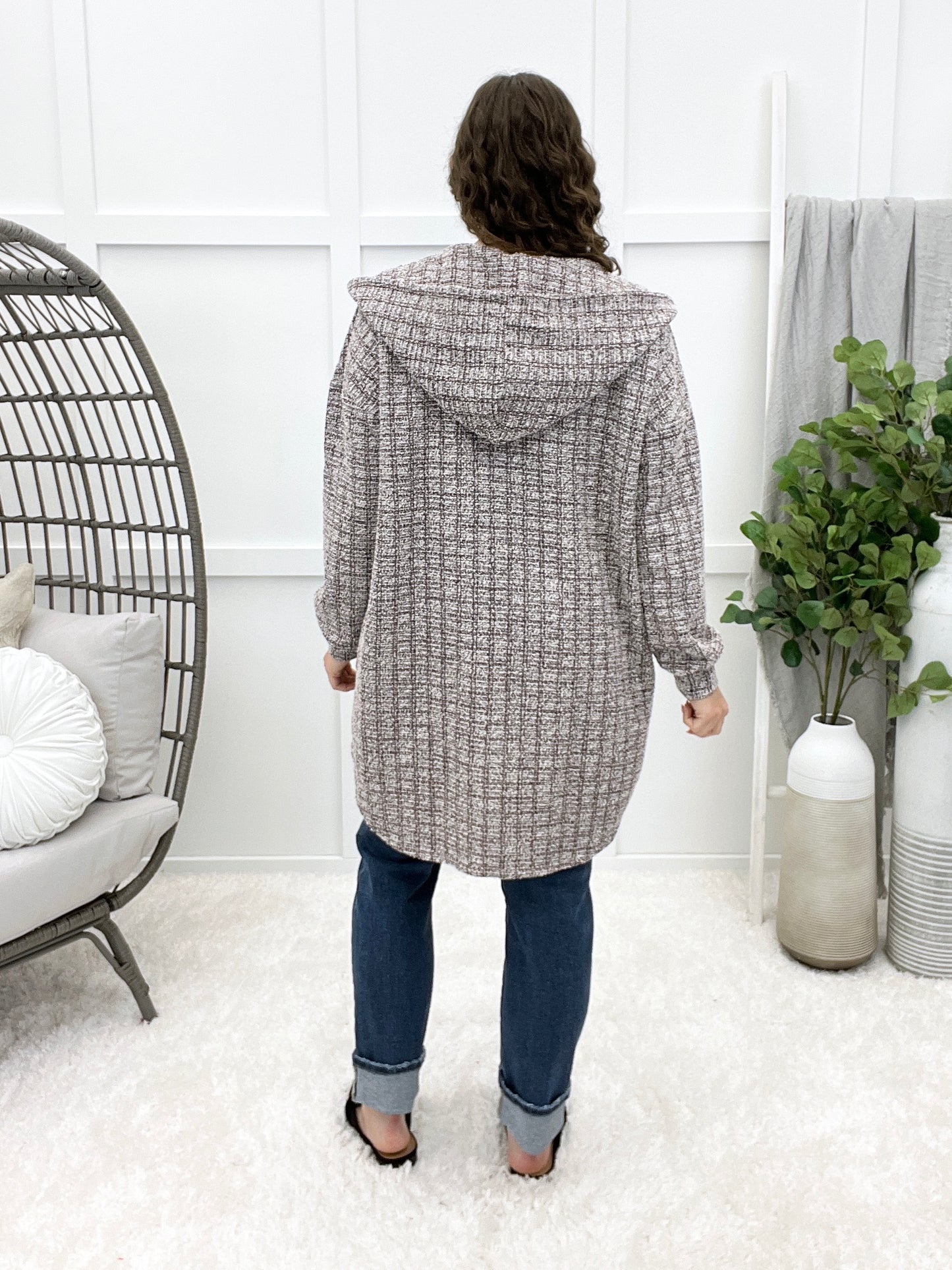 Love Over Fear Hooded Button-up Cardigan