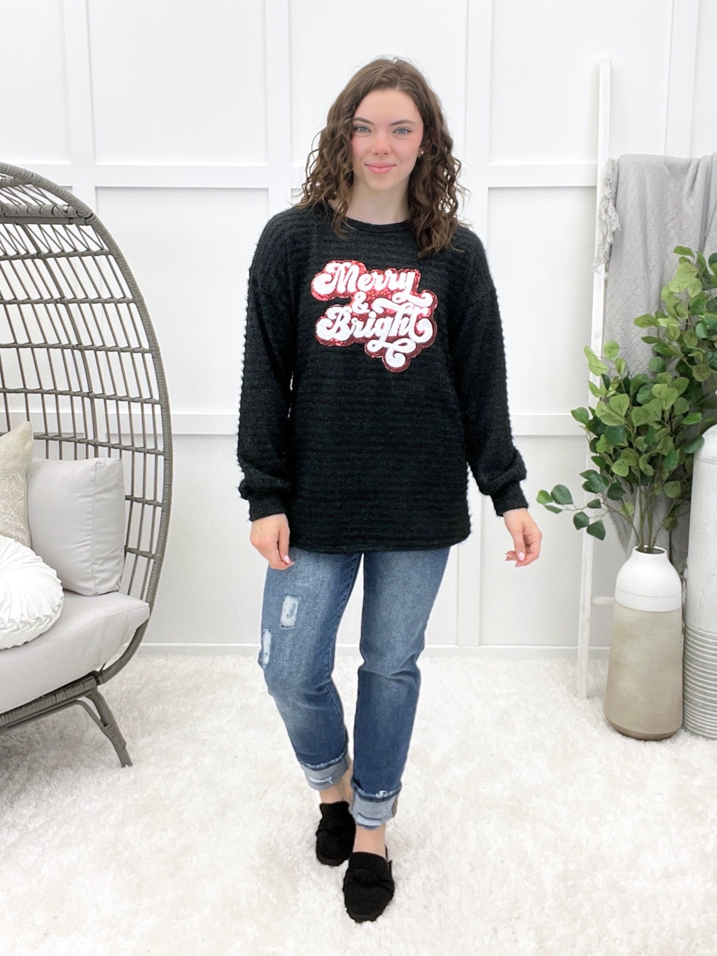 Holiday Greetings Sequin Top