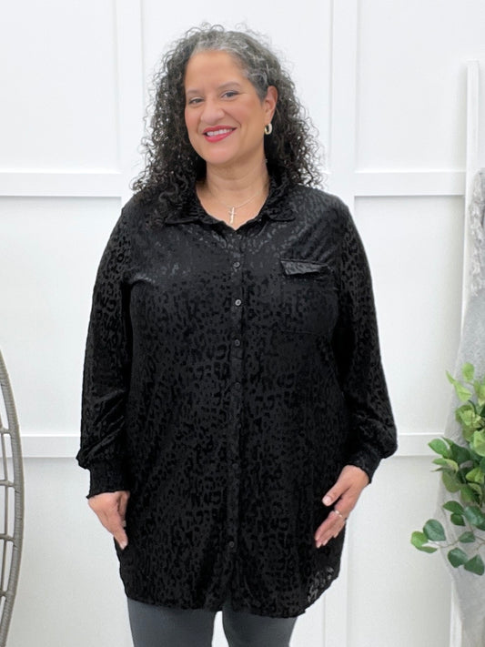 Wild In My Eyes Button-up Tunic Top