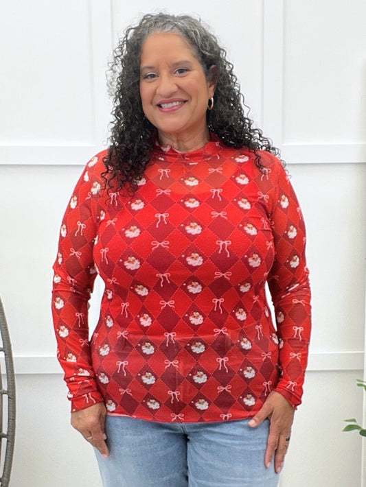 Santa Time Mesh Top