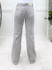 The Ava From Saige Tummy Control Straight Leg Jeans - Silver Grey