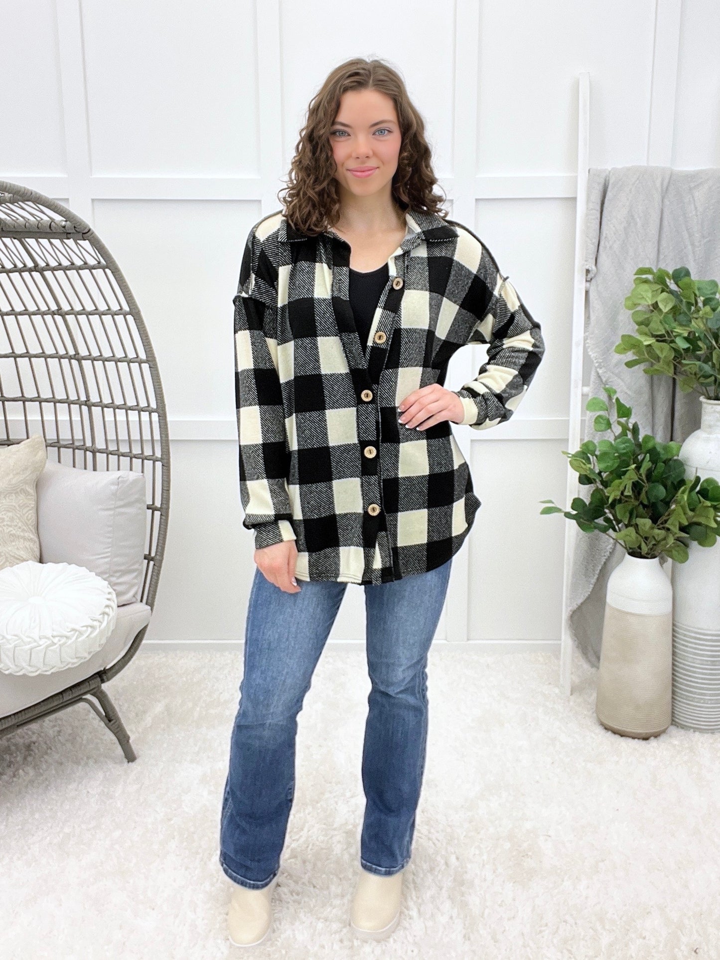 The Perfect Plaid Button-up Top