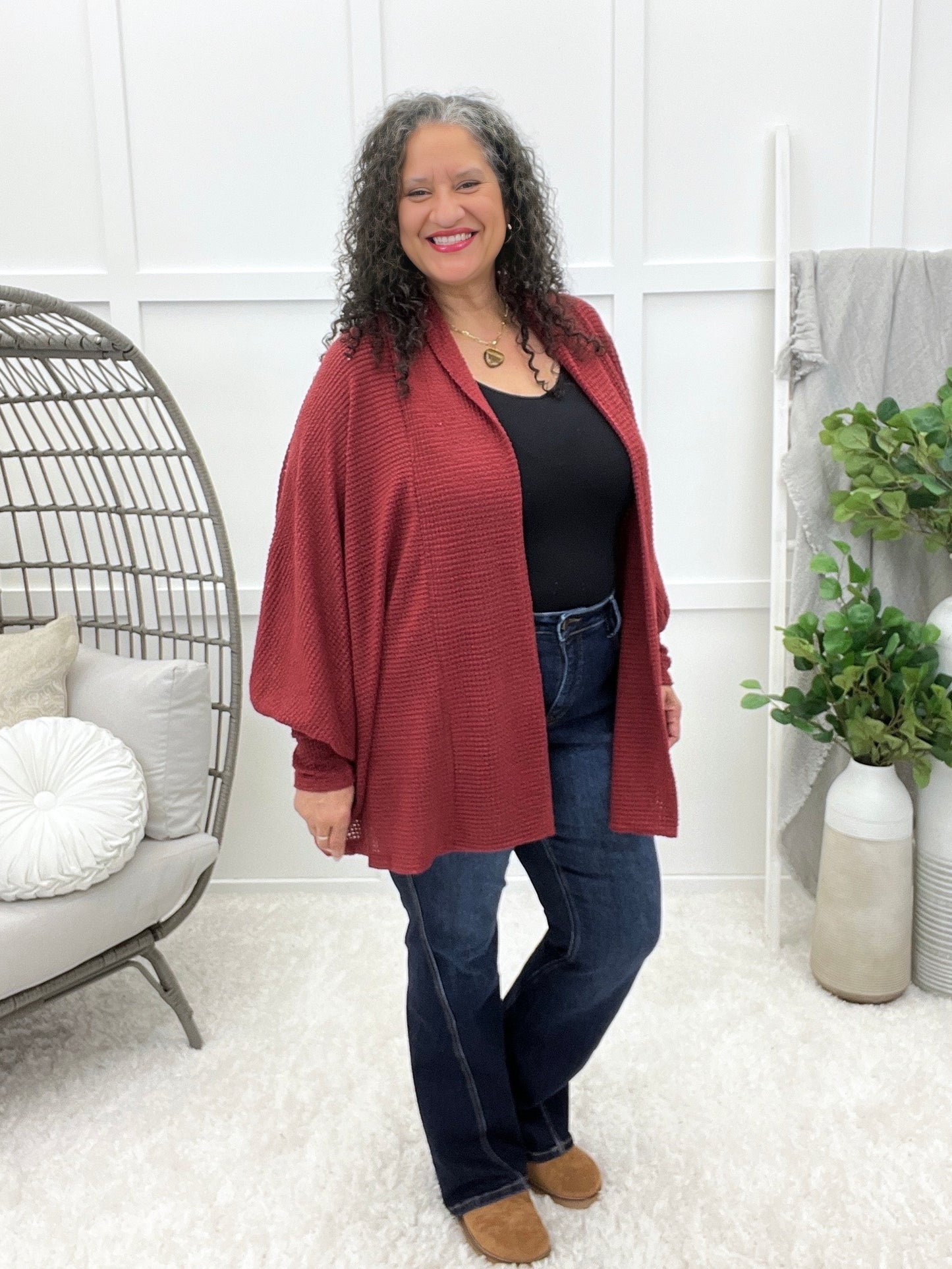 Dear Scarlett Whisper Sweet Nothings Cardigan - Wine