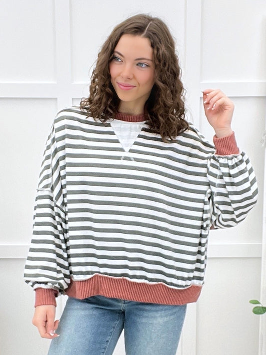 You're So Fine Top - Olive/Rust