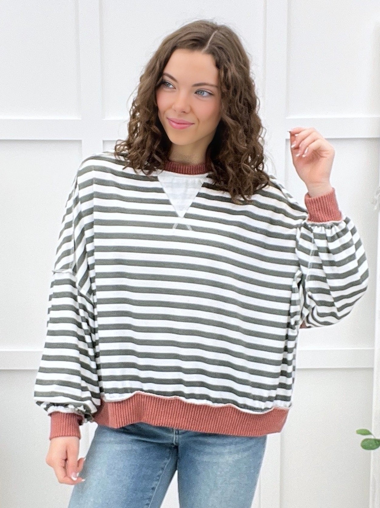 You're So Fine Top - Olive/Rust