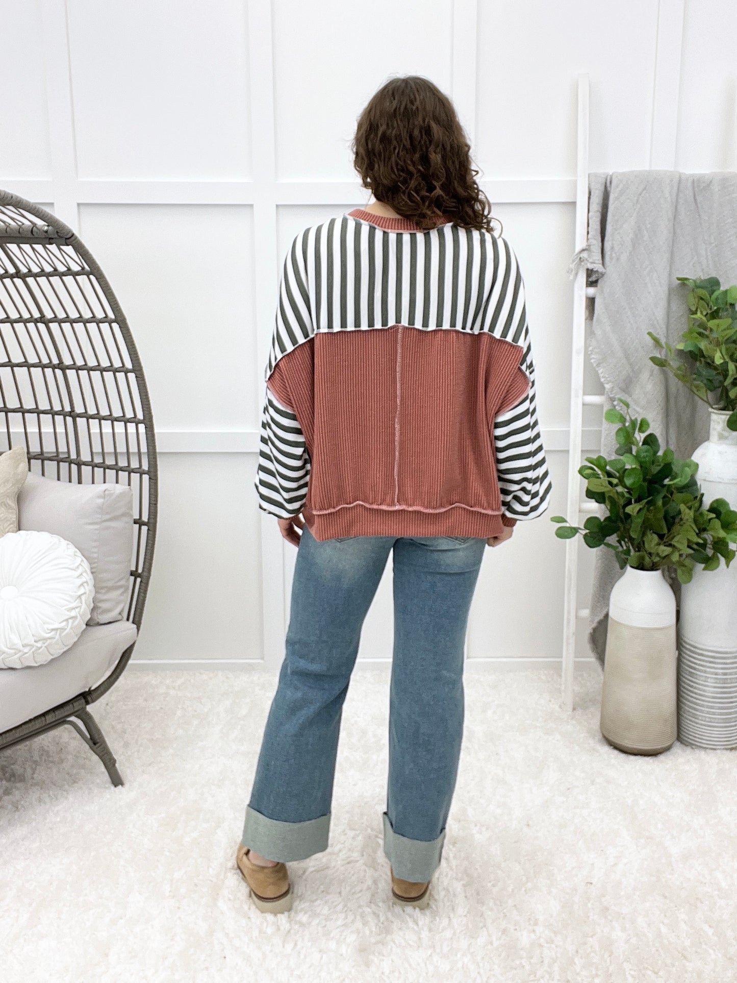 You're So Fine Top - Olive/Rust