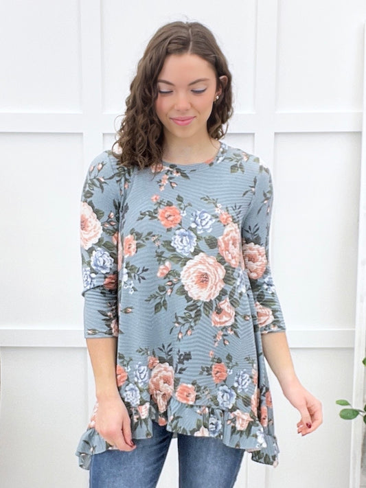 Maybe Tomorrow Top - Indigo Floral