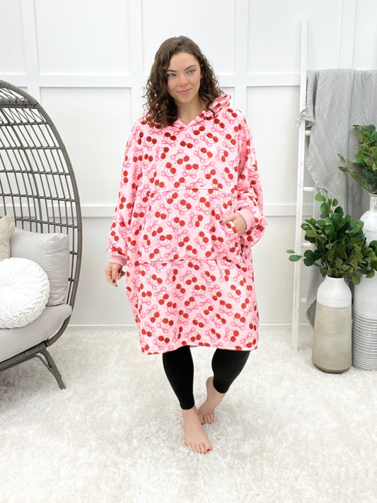 Cozy Blanket Hoodie - Cherry