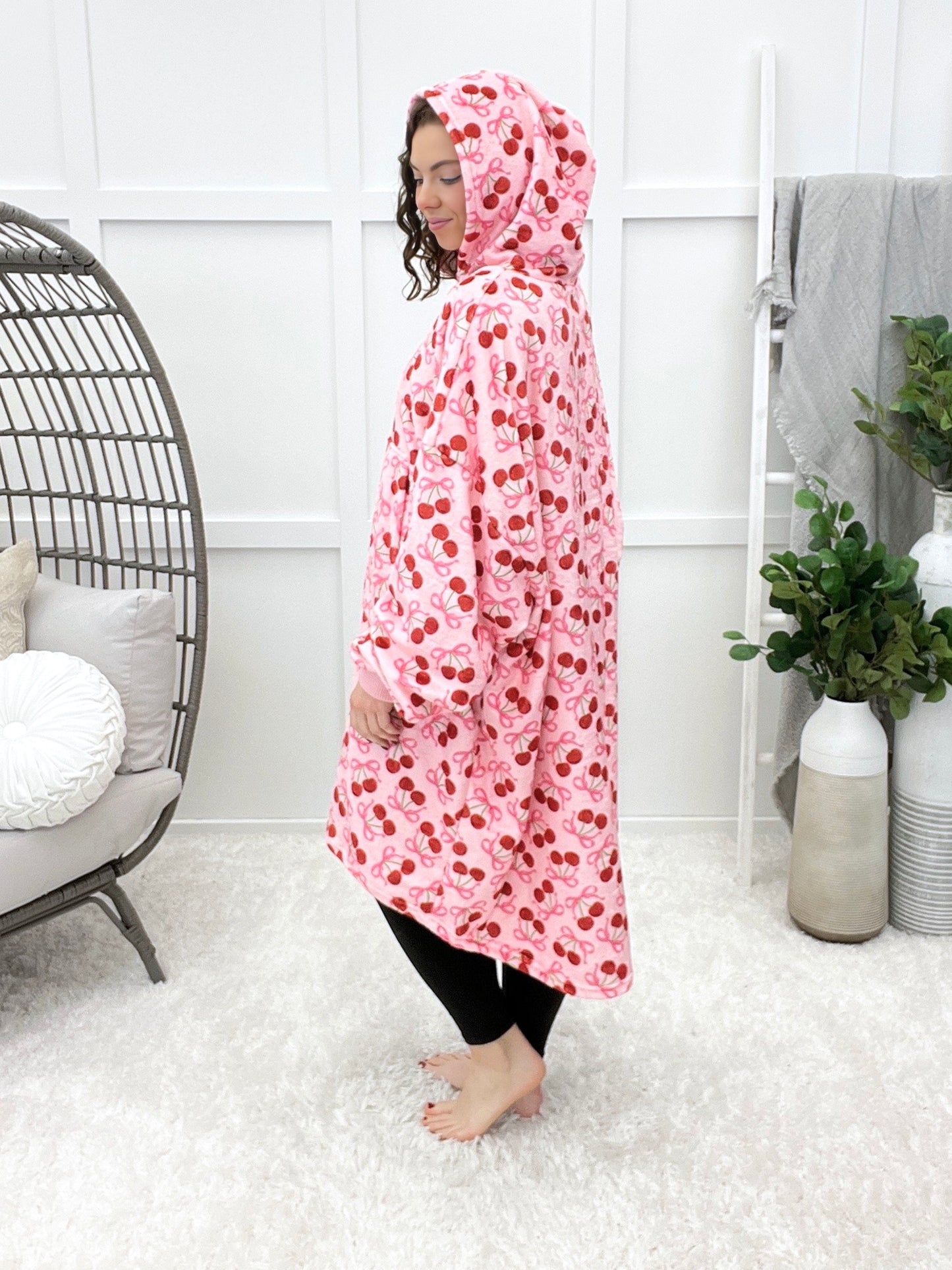 Cozy Blanket Hoodie - Cherry