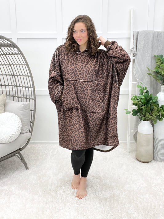 Cozy Blanket Hoodie - Leopard