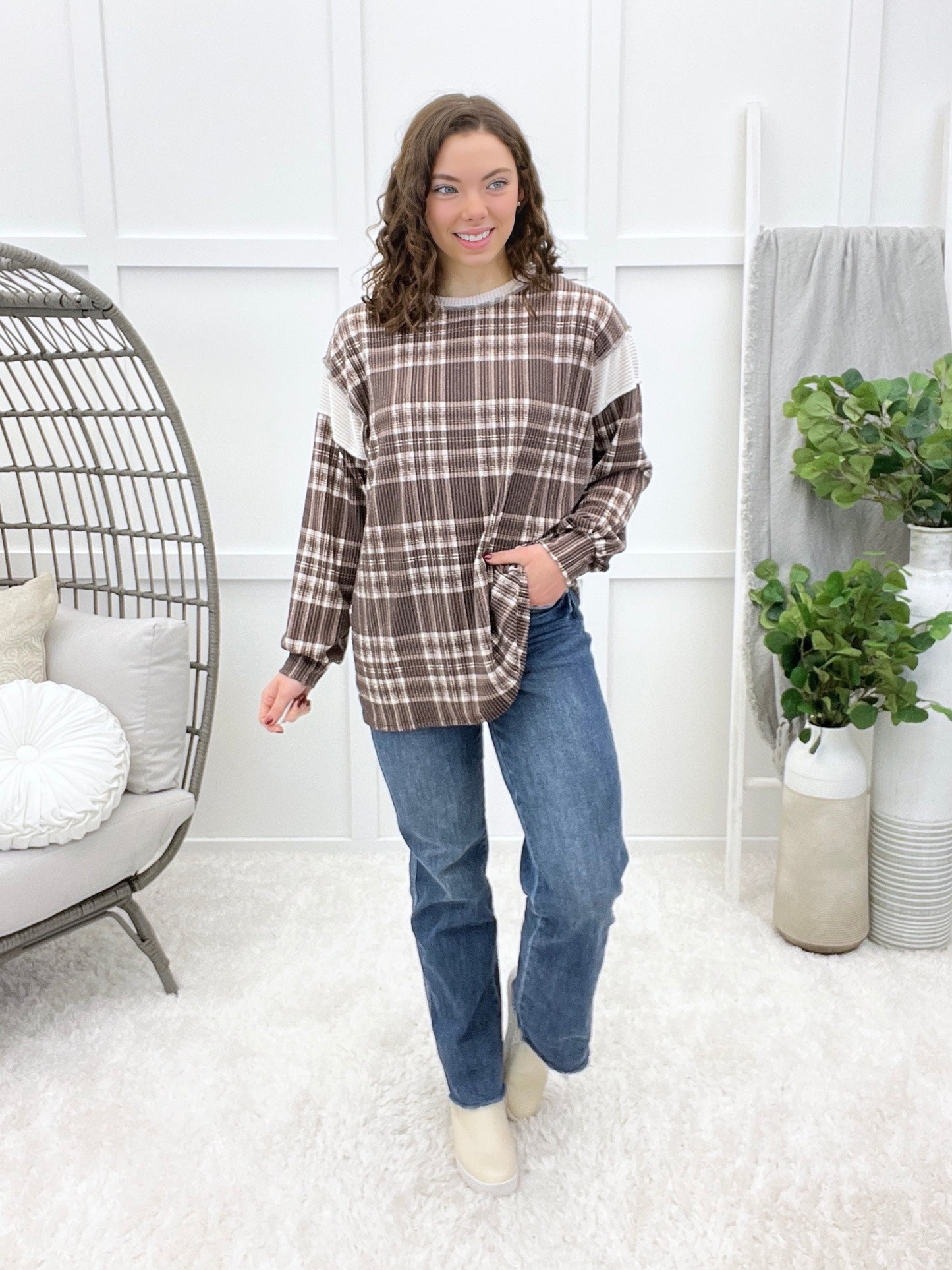 Check Me Out Top - Brown