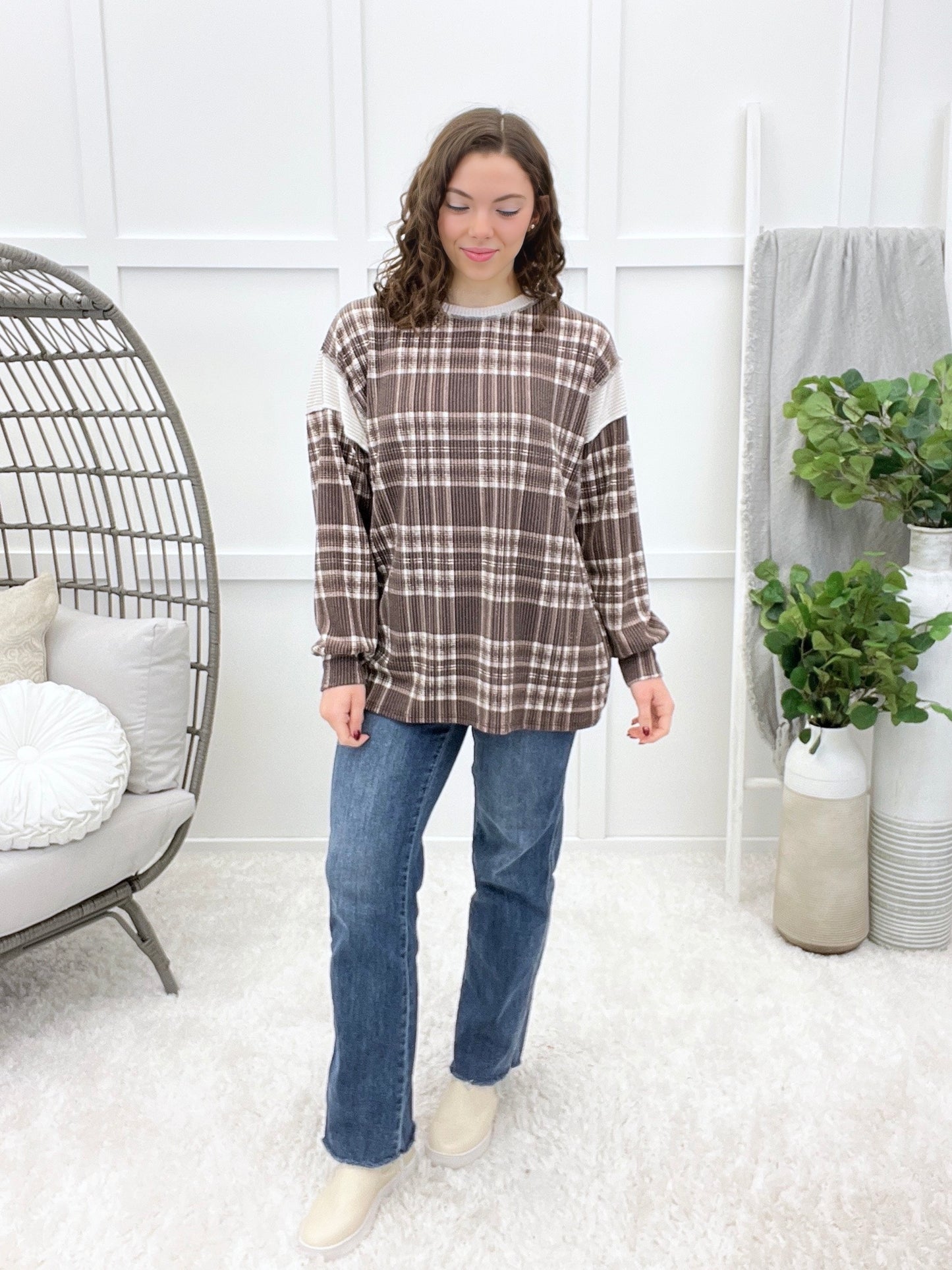 Check Me Out Top - Brown