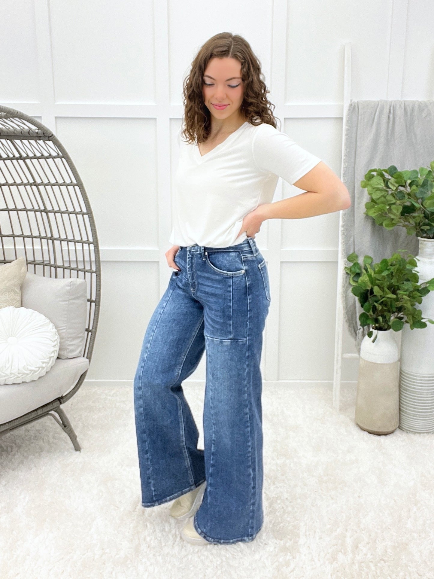 The Stephanie From Saige High Rise Wide Leg Jeans