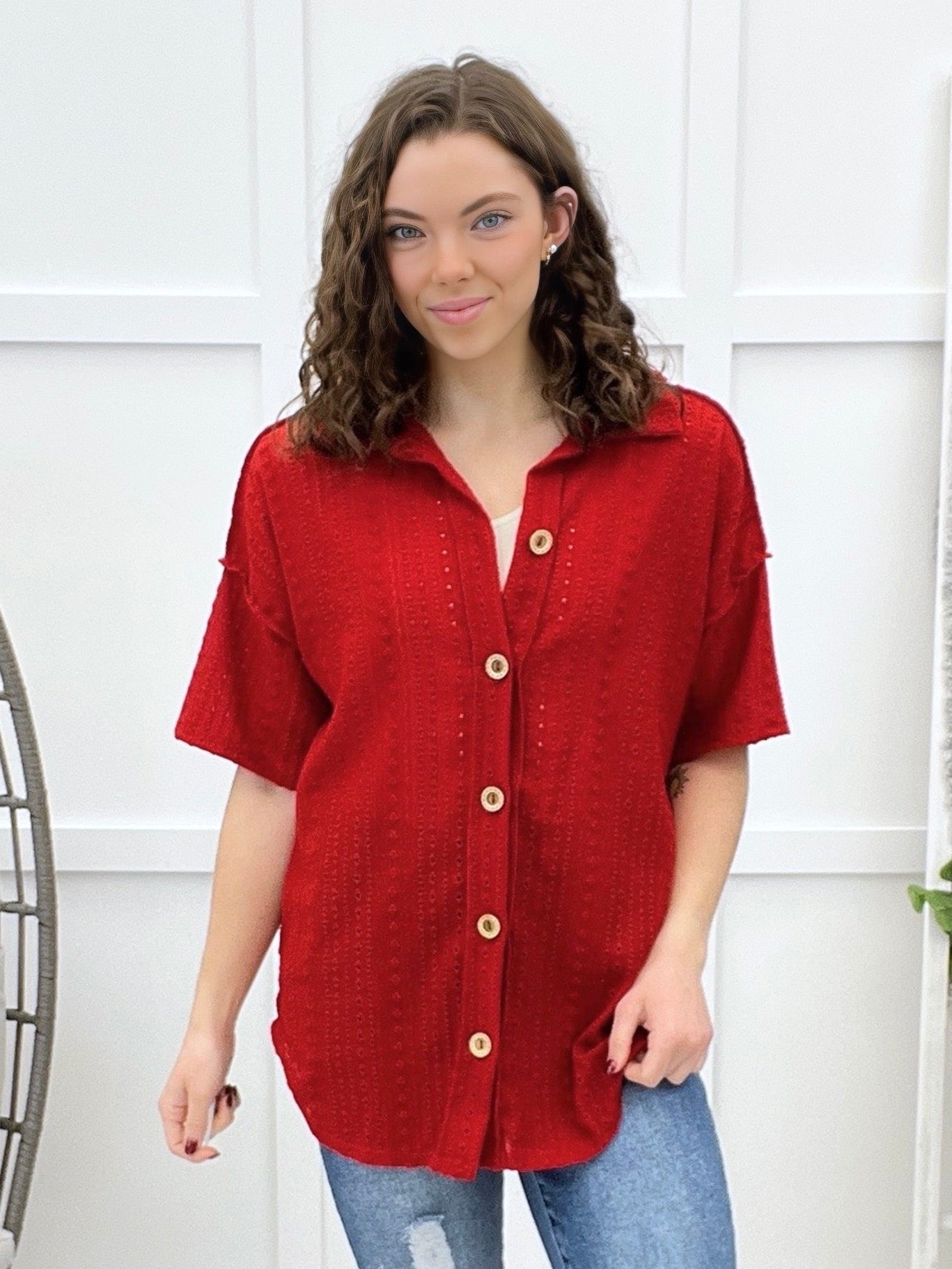 Sharp Dressed Button-up Top