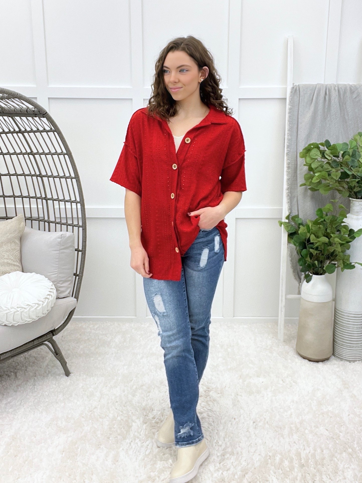 Sharp Dressed Button-up Top