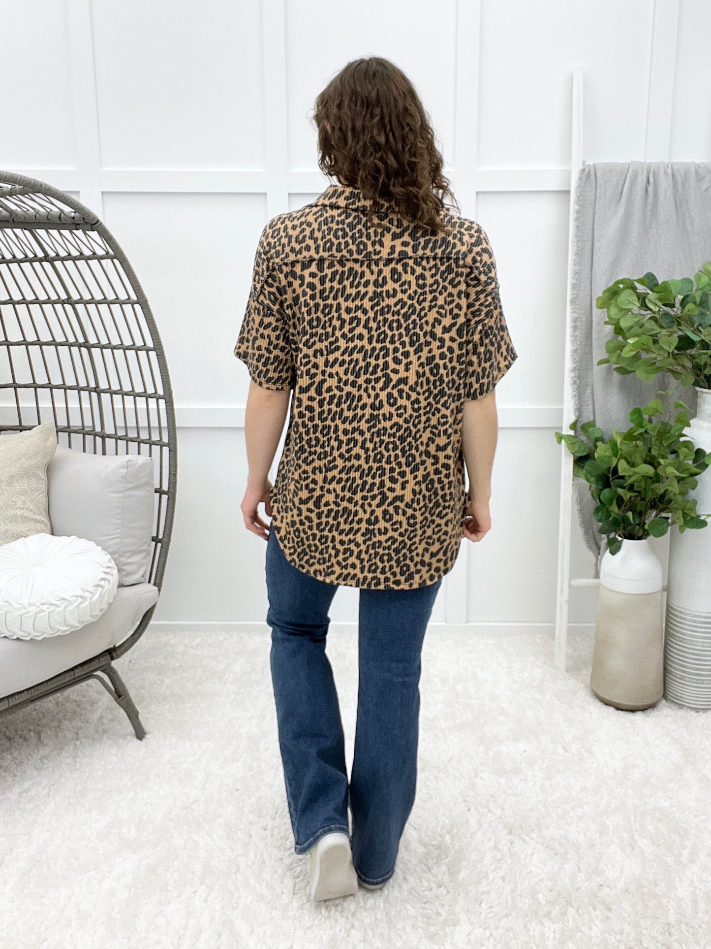 Timeless Charm Button-up Top - Camel