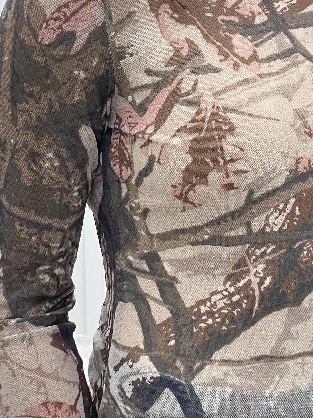 Seeing Through Me Mesh Top - Dark Camo