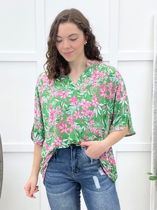 Dear Scarlett Tropical Landscape Lizzy Breeze Top