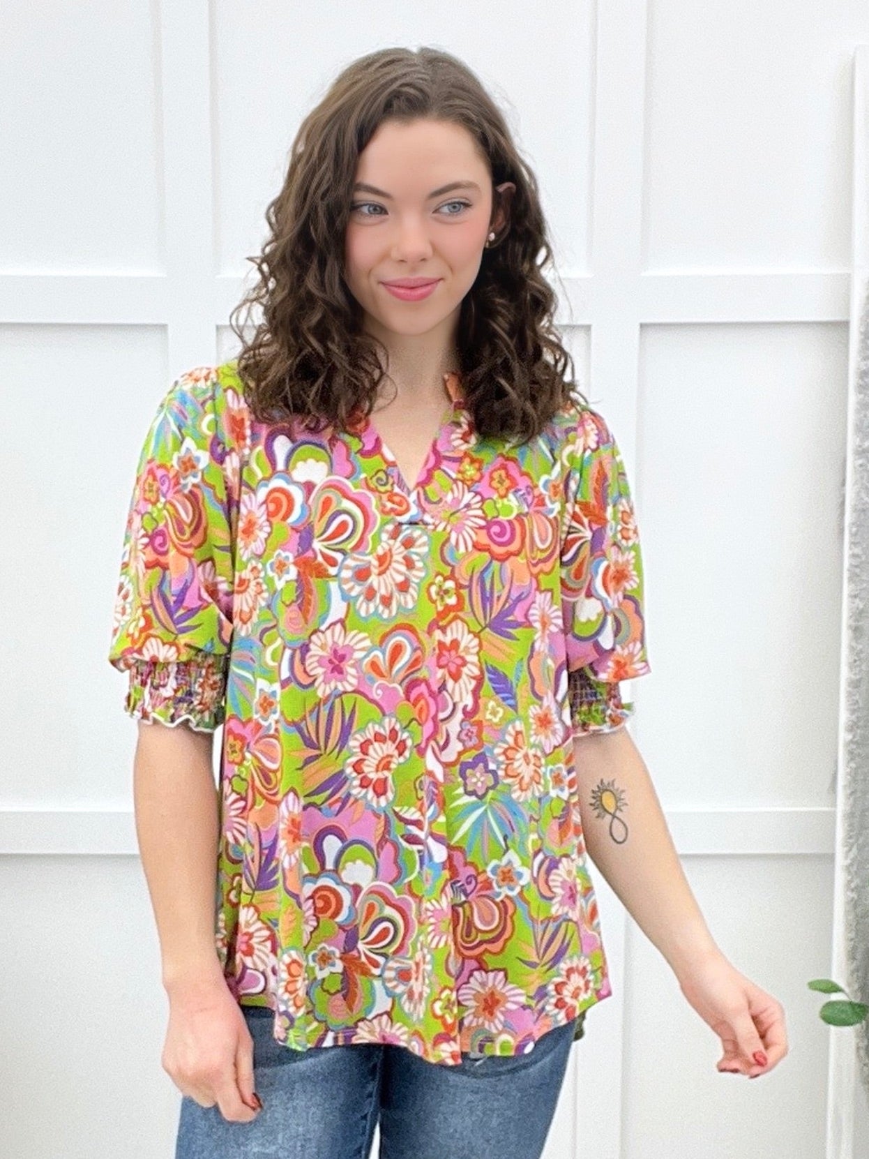 Dear Scarlett Retro Time Lizzy Smocked Top