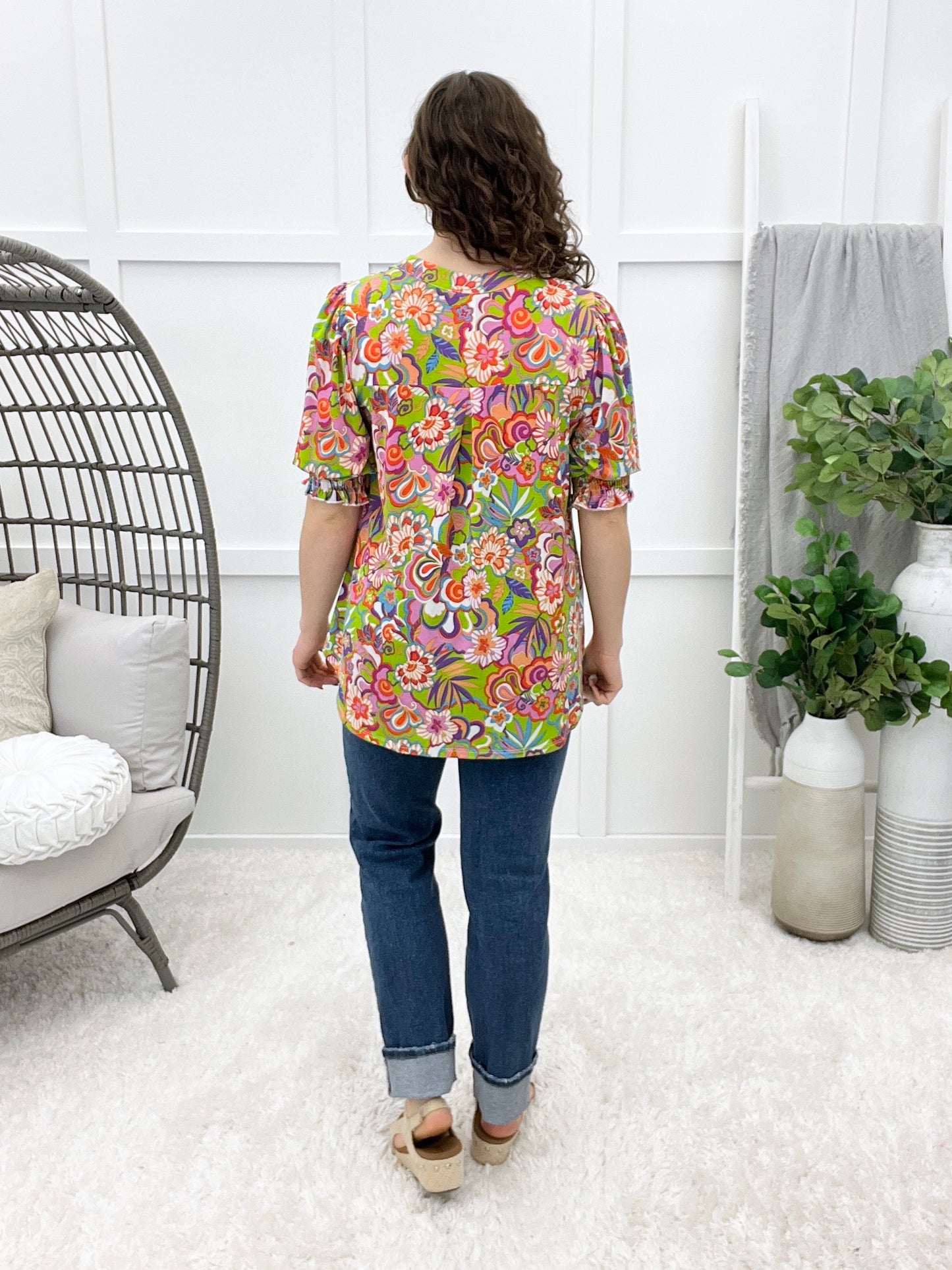 Dear Scarlett Retro Time Lizzy Smocked Top