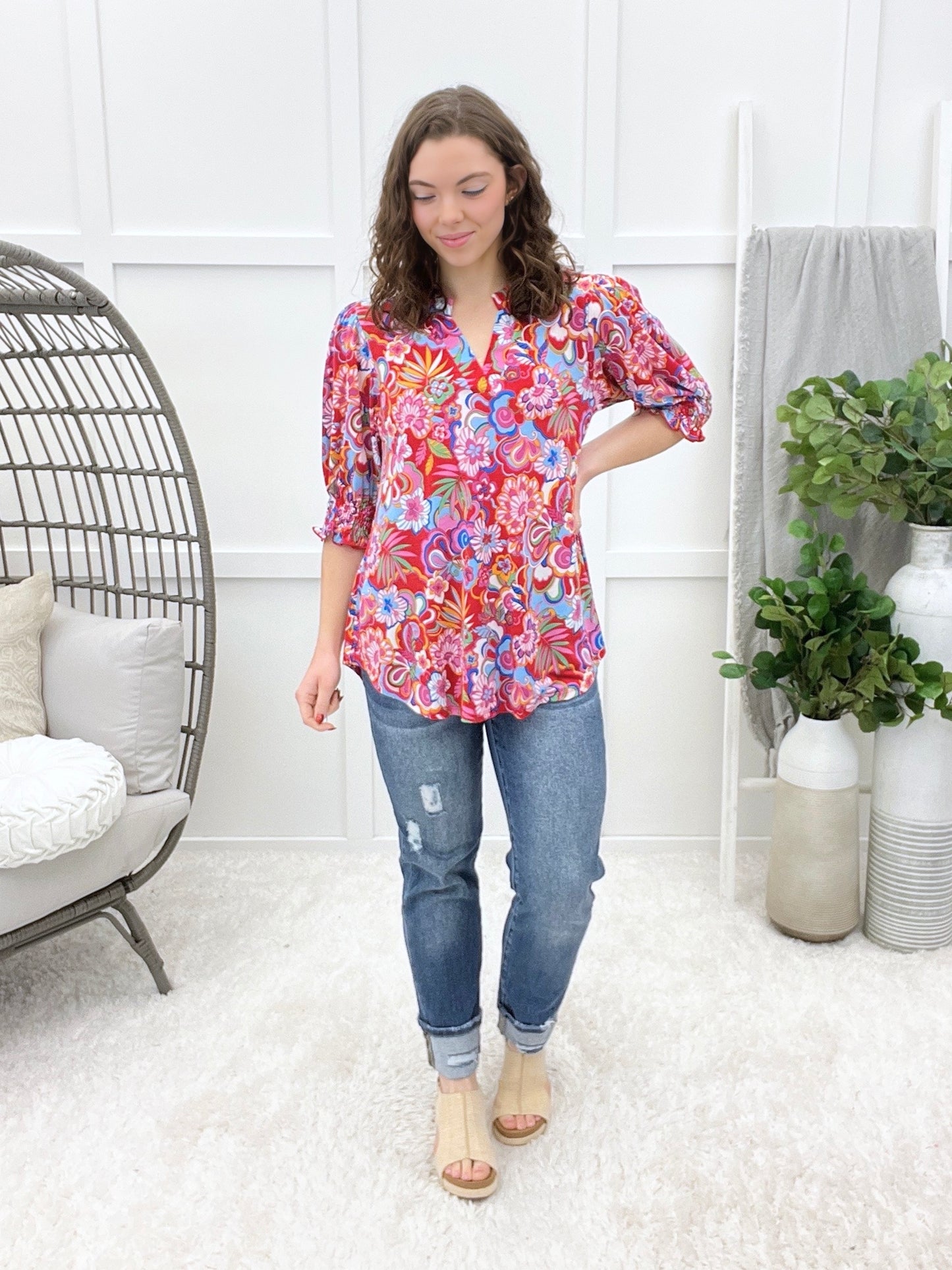 Dear Scarlett Fair Winds Lizzy Smocked Top