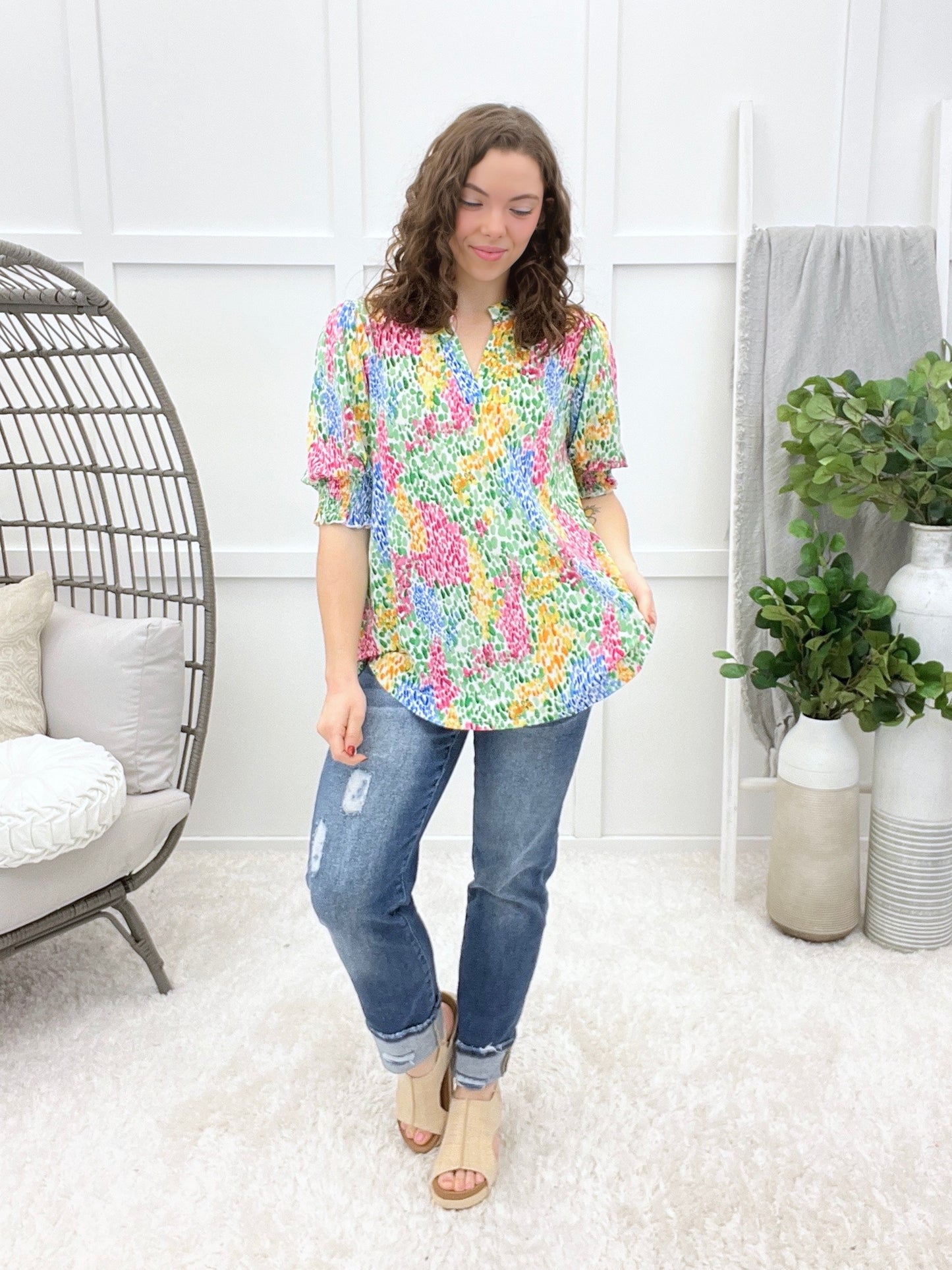 Dear Scarlett Going Steady Lizzy Smocked Top