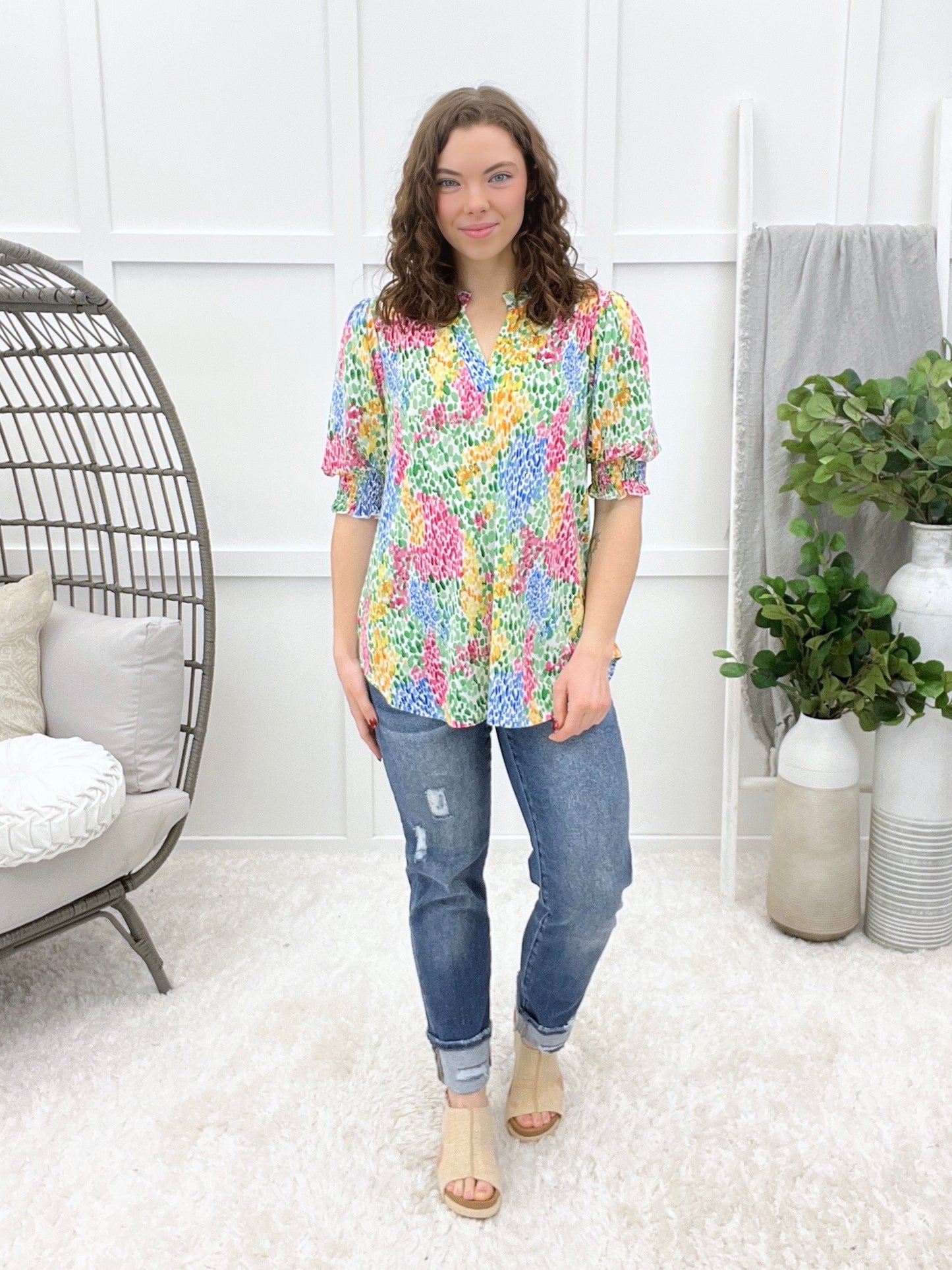 Dear Scarlett Going Steady Lizzy Smocked Top