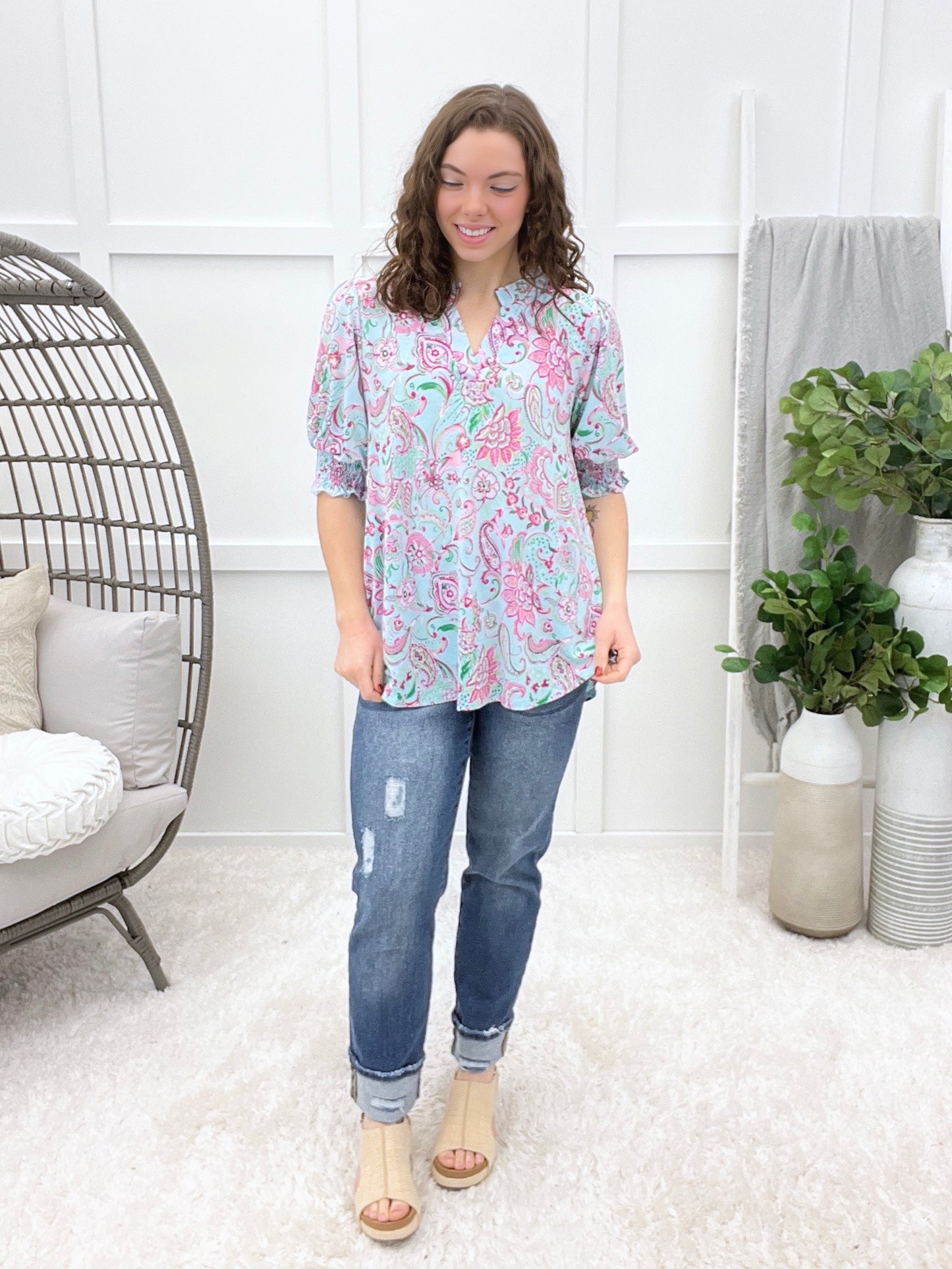 Dear Scarlett What You Saw Lizzy Smocked Top