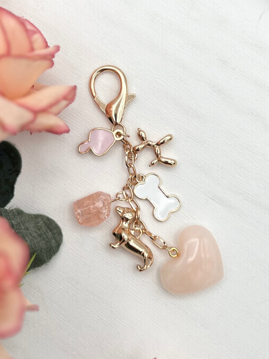 Bag Charm-Heart Dog Bone Bag Charm Key Chain