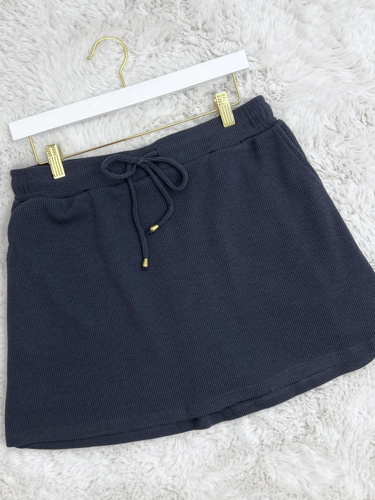Well Loved Ribbed Skort - Navy