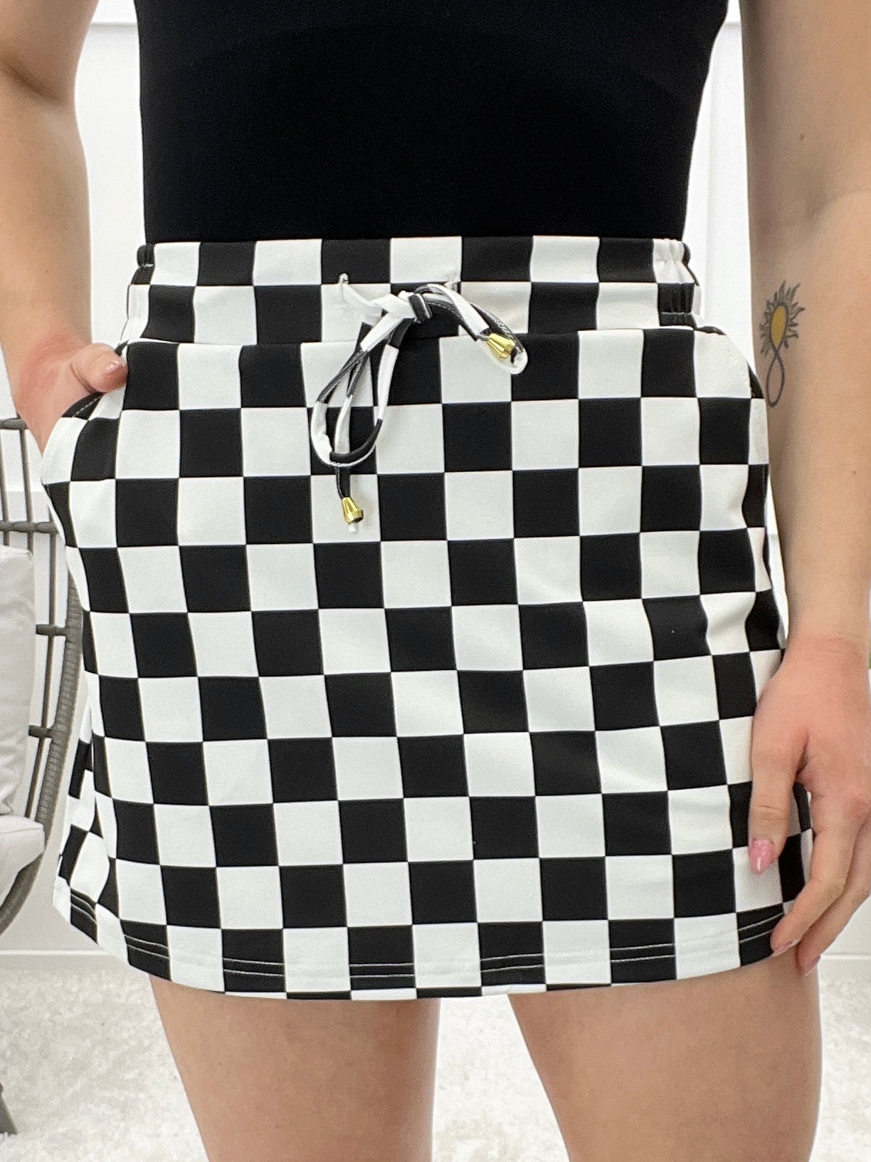Flirt Alert Skort - Checkered