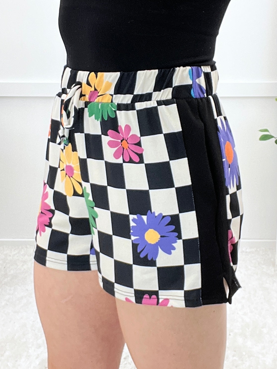 Checkered Bloom Shorts