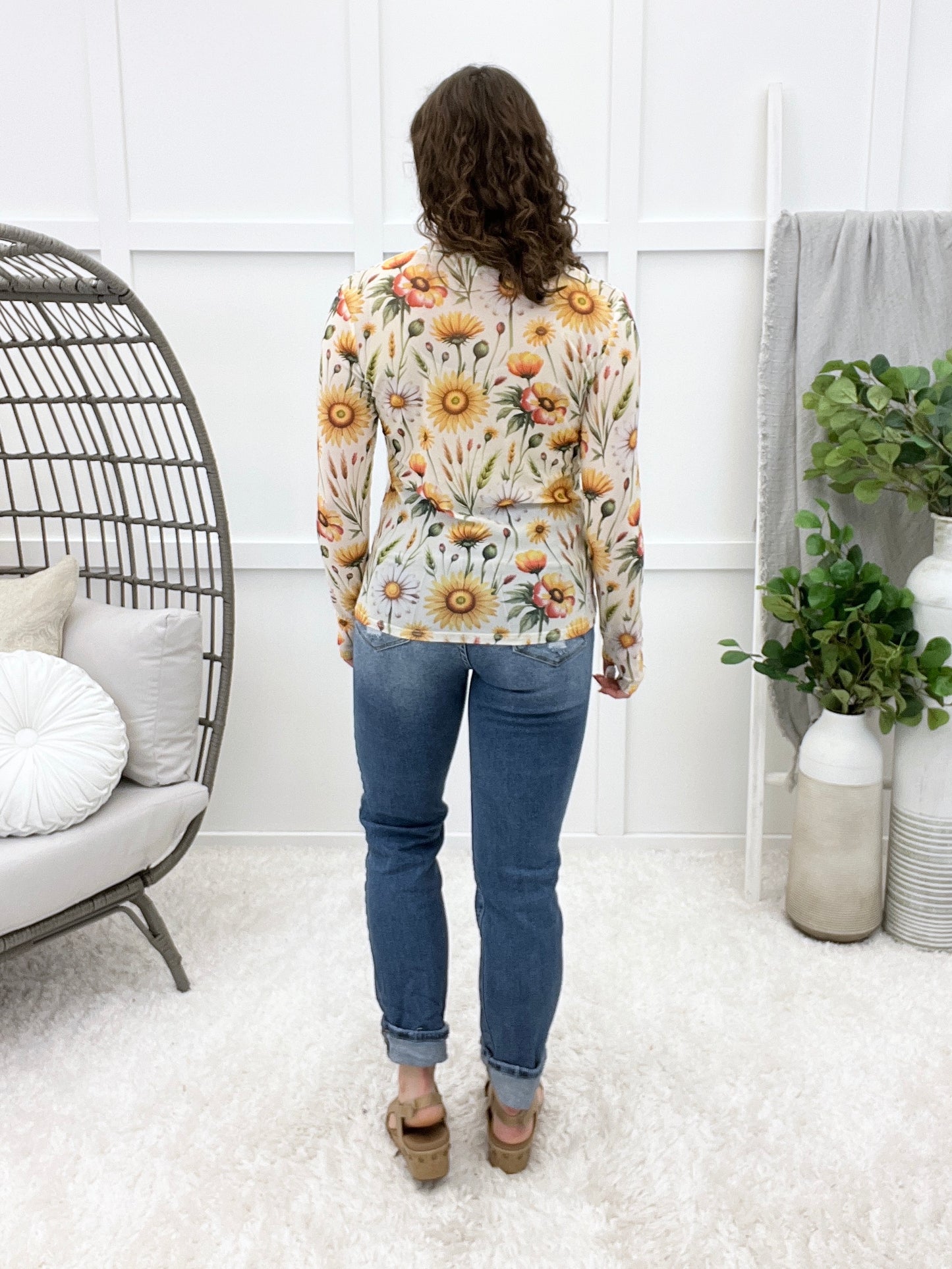 Sunflower Daydream Mesh Top