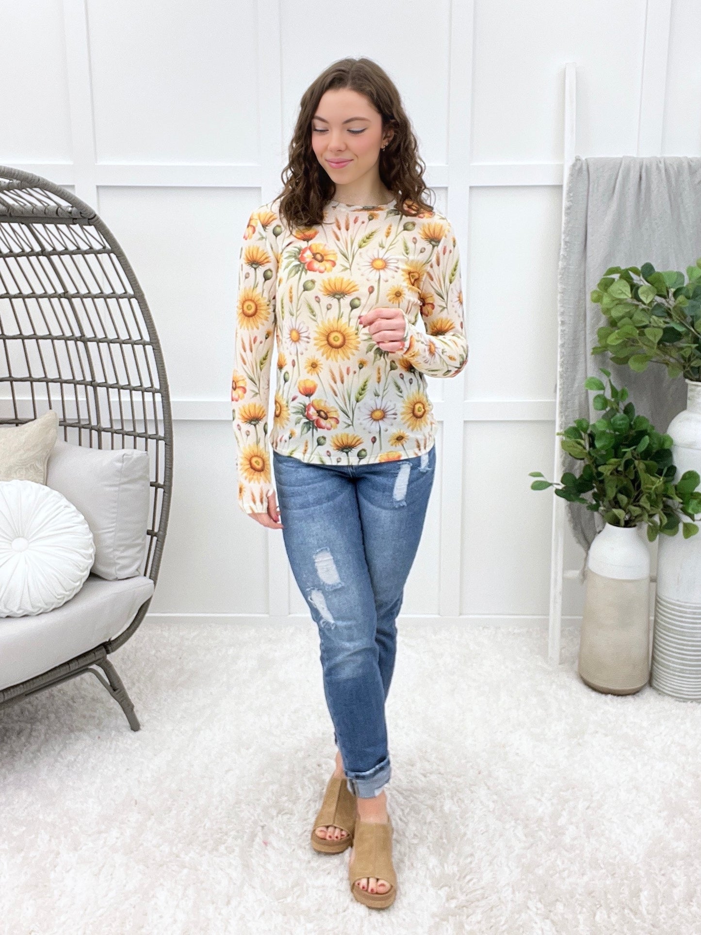 Sunflower Daydream Mesh Top