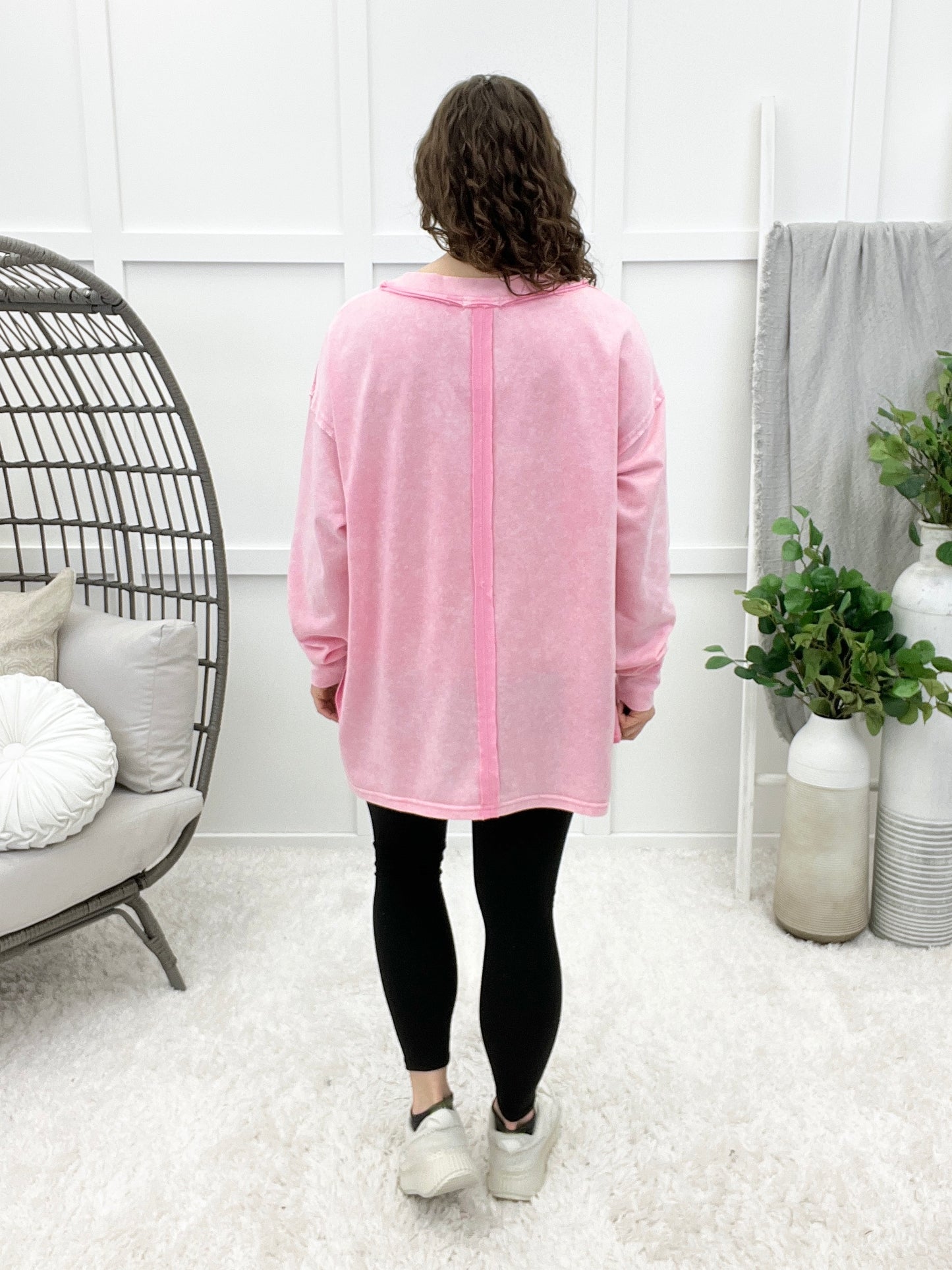 Relaxed Vibes Top - Washed Pink